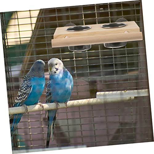  EVANEM 2pcs Bird Toy Bird Accessories Hamster Accessories Hanging Parrot Bowl Bird Cage Plastic Cup Water Bird Cup Parrot Water Cup Pet Feeder Parrot Food Cups To Feed Water Cup Wood