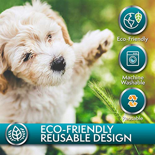  Simple Solution Large Washable Puppy Pad | Reusable Dog Pee Pad | Absorbent And Odor Controlling | 30x32 Inches, 2 Count, Black & Beige