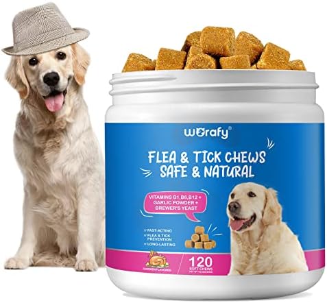  Flea And Tick Prevention For Dogs Chewables Pills, 120 Tablets Flea And Tick Chews For Dogs, Oral Flea Pills For All Breeds And Ages Dogs, Oral Flea Pills For Dogs Supplement
