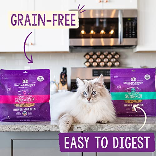  Stella & Chewy’s Freeze-Dried Raw Cat Dinner Morsels – Grain Free, Protein Rich Cat & Kitten Food – Chick Chick Chicken Recipe – 8 Oz Bag