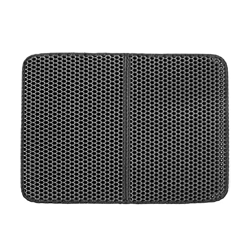  AYENCI Cat Litter Scooper, Pet Cat Litter Mat Waterproof EVA Double Layer Cat Litter Trapping Pet Litter Box Mat Clean Pad Products For Cats Accessories (Color : Gray, Size : 55x75 Cm Foldable)