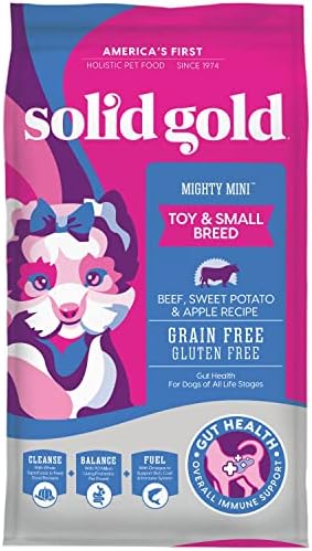  Solid Gold Mighty Mini Small Breed Dog Food - Dry Dog Food For Any Toy Breed - For Gut Health & Sensitive Stomach Support - Digestive Probiotics For Dogs - Grain & Gluten Free Recipe