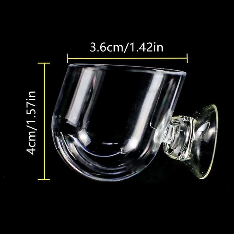  ESAAH Fish Feeding Cup, Aquarium Red Worm Fish Feeder Transparent Cup Fish Food Container For Feeding Shrimp Fish