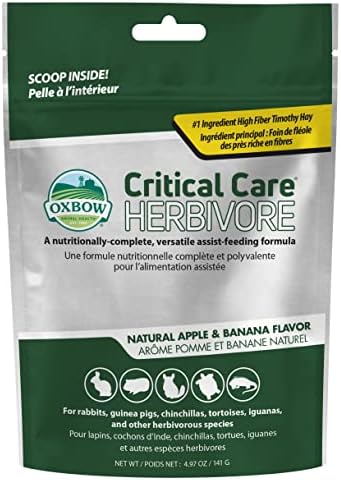  Oxbow Animal Health Critical Care, Herbivore, Apple-Banana Flavor, 454 Gram Bag, 1-lbs (70105)