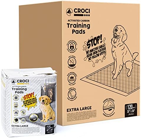  CROCI XXL 30"x36" Charcoal Pads For Dogs, Odor-Control Carbon Pee Pads For Dogs Absorbs Up To 10 Cups Of Liquid, 6-Layer Leak-Proof & Quick Dry Dog Training Pads, Disposable (35 Counts)
