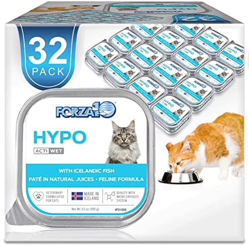  Forza10 Wet Hypoallergenic Cat Food, Fish Flavor Canned Wet Cat Food, For Adult Cats With Allergy And Skin And Coat Conditions, 12 Pack Case Of 3.5 Ounce Each