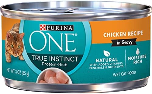  Purina ONE Natural, High Protein Wet Cat Food Variety Pack, True Instinct Turkey, Chicken & Tuna Recipes - (2 Packs Of 12) 3 Oz. Cans