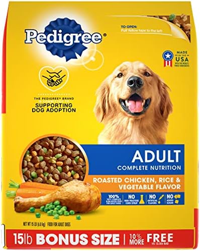  Pedigree Complete Nutrition Adult Dry Dog Food Roasted Chicken, Rice & Vegetable Flavor Dog Kibble, 40 Lb. Bag
