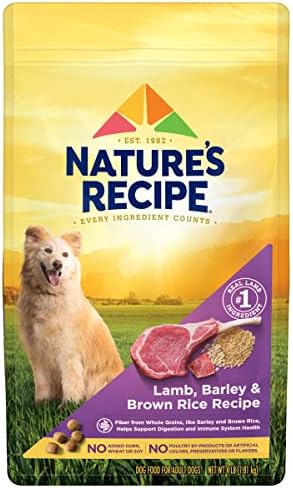  Nature’s Recipe Original Dry Dog Food For Adult Dogs, Lamb & Rice Recipe, 12 Lb Bag