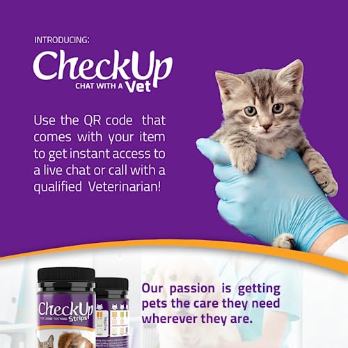  CheckUp UTI Urine Testing Strips For Cats And Dogs - Detection Of PH, Nitrite And Leukocytes X 50