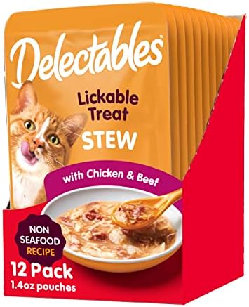  Hartz Delectables Non-Seafood Stew Lickable Wet Cat Treats, Chicken & Duck, 1.4 Ounce (Pack Of 12)