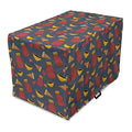  Lunarable Food Art Dog Crate Cover, Autumn Cozy Cartoon Sketchy Pattern Of Pie Bottle Jar And Hearts, Easy To Use Pet Kennel Cover For Small Dogs Puppies Kittens, 48 Inch, Slate Blue And Dark Pink