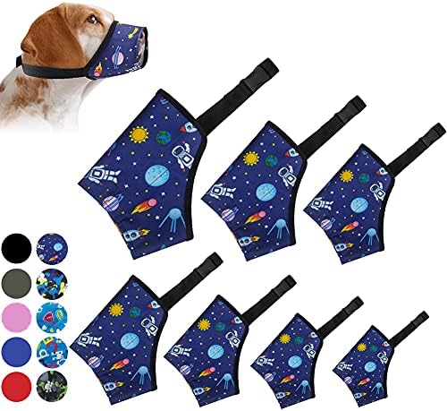  Coppthinktu Dog Muzzle Suit, 7PCS Dog Muzzles For Biting Barking Chewing, Adjustable Dog Mouth Cover For Small Medium Large Dogs, Soft Comfortable Dog Muzzle For Long Snout