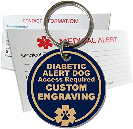  My Identity Doctor Diabetic Alert Dog Tag Custom Engraved Round Plastic - Blue - Large