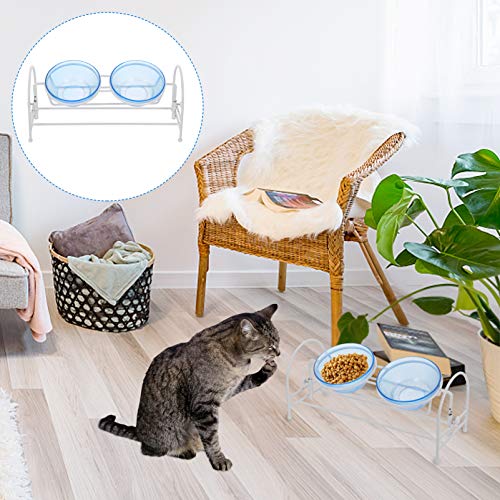  POPETPOP Puppy Feeder Dog Food Feeder Dog Cat Food Bowl With Adjustable Stand Glass Pet Water Bowl Kitten Food Bowl Dish Cat Feeder Pet Supplies For Cat Dog Puppy Feeder Dog Food Feeder