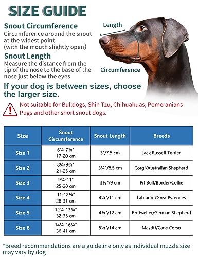  Dog Muzzle, Soft Silicone Basket Muzzle For Dogs, Allows Panting And Drinking, Prevents Unwanted Barking Biting And Chewing, Included Collar And Training Guide