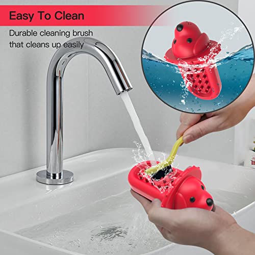  Dog Crate Training Tool, Dog Training Aid For Secures To Crate Peanut Butter Toy, Dog Kennel Therapy Training Slow Feeder Toy For Reduces Anxiety, Dog Crate Toy(Red)