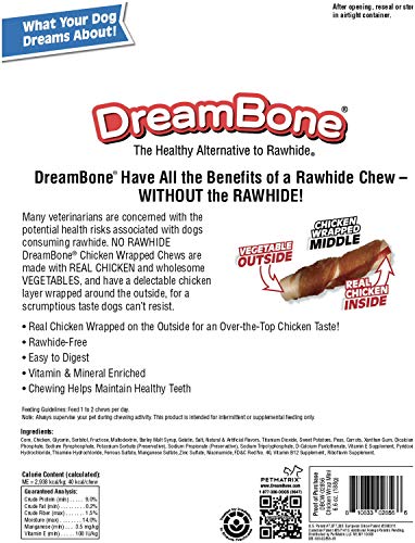  DreamBone Mini Chicken-Wrapped Chews 15 Count, Rawhide-Free Chews For Dogs (1 CASE Of 24 Individual Packs Of 15 Count)