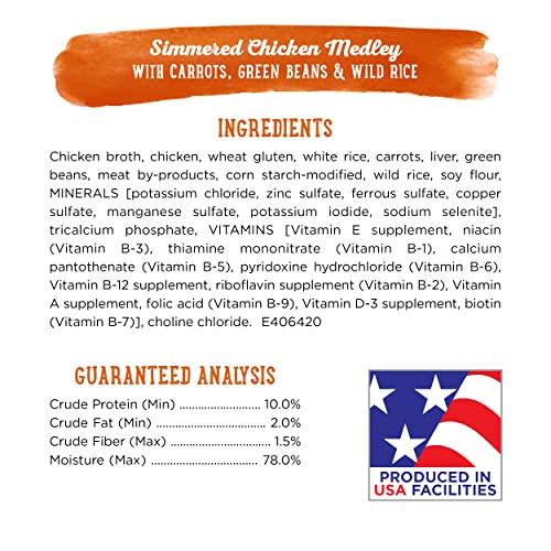  Purina Beneful High Protein Wet Dog Food With Gravy, Prepared Meals Simmered Chicken Medley - (8) 10 Oz. Tubs