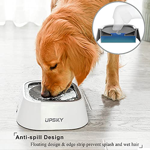  UPSKY Dog Bowl Dog Water Bowl No Spill Pet Water Bowl No Drip Slow Water Feeder Dog Bowl No-Slip Pet Water Dispenser 35oz Slow Drinking Bowl For Dogs And Cats