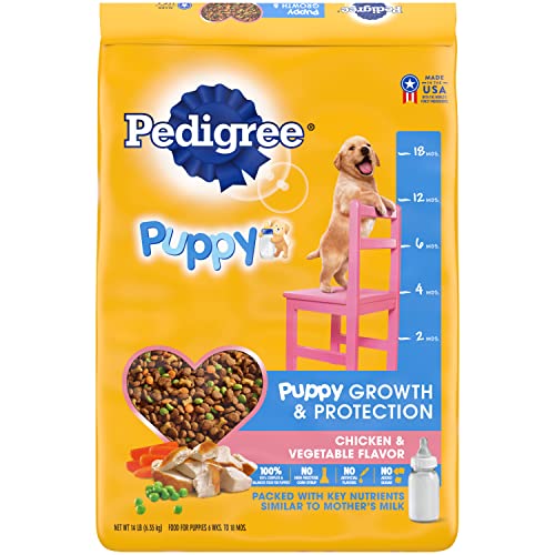  Pedigree Puppy Growth & Protection Dry Dog Food Chicken & Vegetable Flavor, 14 Lb. Bag