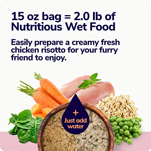  Miracle Vet Dehydrated Cat Food And Dry Topper - Natural Chicken And Vegetable Risotto - Grain Free Cat Food For Adults, Kittens - 58% Animal Proteins - Vet-Reviewed - Makes 2 LB Healthy Raw Wet Food
