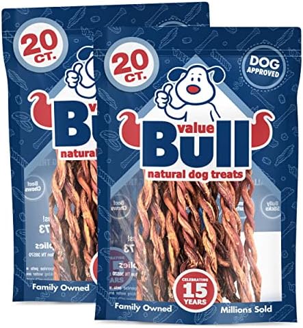 ValueBull Pizzle Twists, Premium Lamb, 100 Count - Natural Dog Treats, Grass-Fed