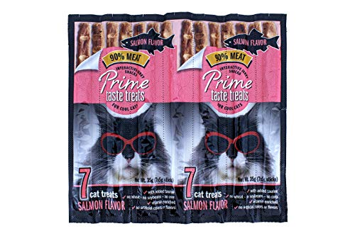  Cat Prime Taste Jerky – Cat Treats – Delicious Soft Cat Snack – 90% Meat – Irresistible Flavors – Special Box (Salmon Flavor, 70 Count)