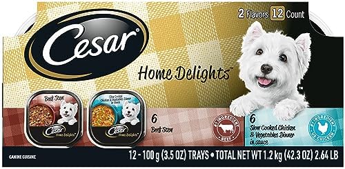  CESAR Wet Dog Food Classic Loaf In Sauce Poultry Variety Pack, (24) 3.5 Oz. Easy Peel Trays With Real Chicken, Turkey Or Duck