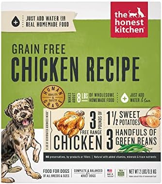  The Honest Kitchen Human Grade Dehydrated Grain Free Dog Food – Complete Meal Or Dog Food Topper – Chicken 10 Lb (makes 40 Lbs)