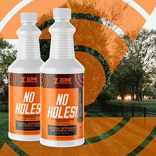  Zone Protects No Holes! Concentrate Bundle. Stop Digging Dogs. Two 32oz Concentrate Bottles. Saves 80%. Each Bottle Makes Two Gallons.