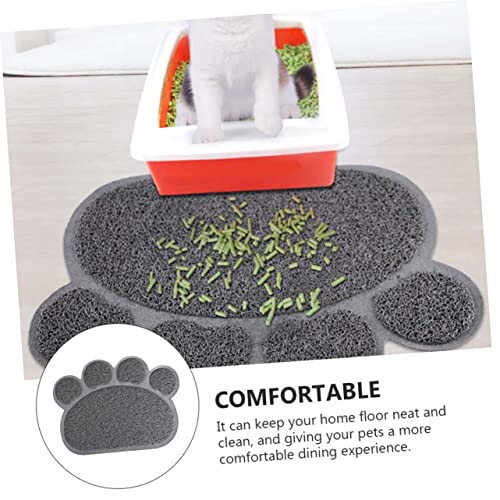  Hohopeti 2pcs Cat Mat Cat Litter Mat Dog Training Pads Puppy Washing Mat Anti-Skid Dog Pad Cat Drinking Bowl Pad PVC Food Mat Small Animals PVC Grey Water Proof Pet Feeding Mat Cat Food Pad