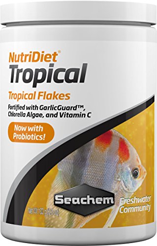  Seachem NutriDiet Tropical Flakes - Probiotic Fish Food Formula With GarlicGuard 100g