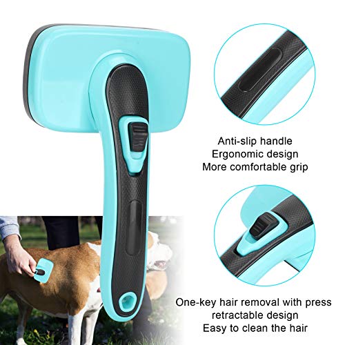  SAZAO Pet Removal Brush Pet Comb Retractable Slicker Dogs Cats Automatic Hair Removal