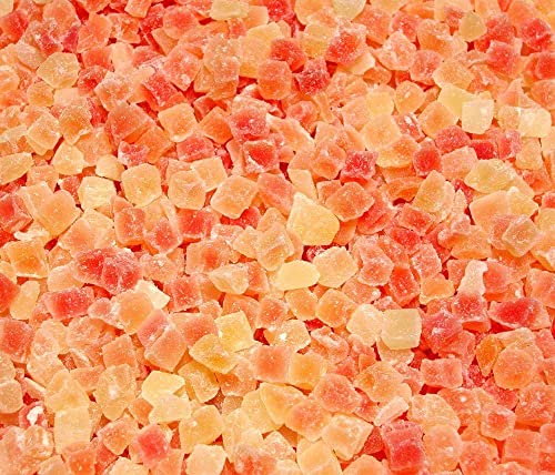  Dried Diced Papaya, Low Sugar No Sulfur (Unsulfured Natural Dices, No SO2) (11 Lb)