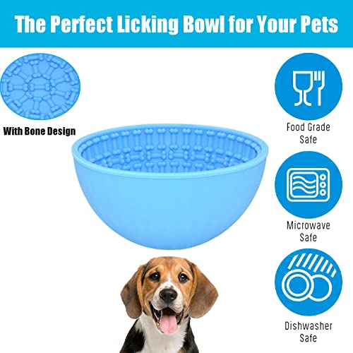  Wobble Lick Bowl For Dogs Large, Dog Lick Bowl For Calming Anxiety Boredom Relief Oral Health,Silicone Slow Feeder Dog Bowls To Slow Down Eating, Perfect For Soft Food, Treats, Yogurt Or Peanut Butter