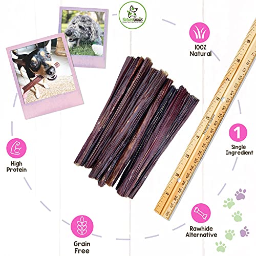  Nature Gnaws Beef Jerky Sticks For Dogs - Premium Natural Beef Gullet Bones - Simple Single Ingredient Tasty Dog Chew Treats - Rawhide Free - 5-6 Inch (8 Oz)
