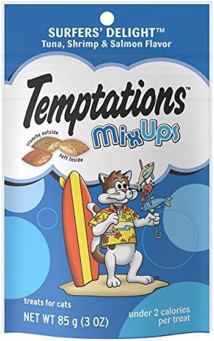  TEMPTATIONS MixUps Crunchy And Soft Cat Treats, Surfer's Delight Flavor, 30 Oz. Tub