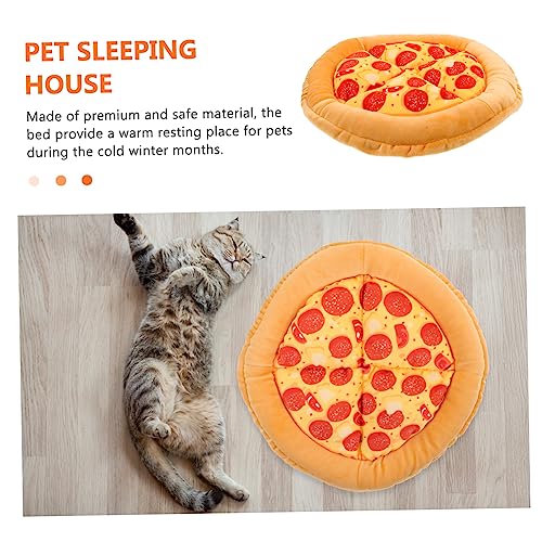  Balacoo 5pcs Cat Nest Pet Mats Cushion Pet Self Warming Pad Pizza Pet Mattress Plush Dog Toys Outdoor Pet Bed Big Cat Little Cat Kitten Bed Cat Toy Bed For Dogs Kitten Cage Keep Warm Cloth
