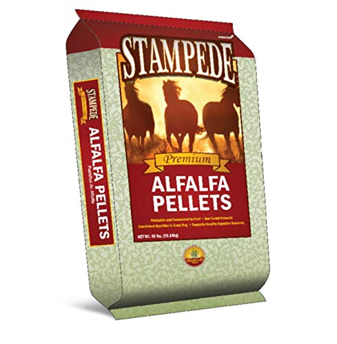  Stampede Alfalfa Pellets, Non-GMO - Perfect For Rabbits, Goats, Equine, And More! (40 Lb)
