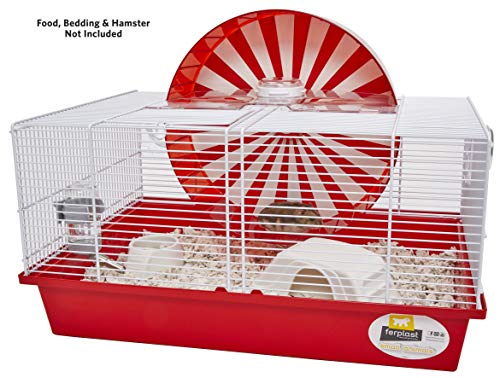  Ferplast "Coney Island Theme Modular Hamster Cage Featuring XXL 11.75-Inch Diameter Exercise Wheel, Includes All Accessories, 19.7L X 13.8W X 9.8H Inches,