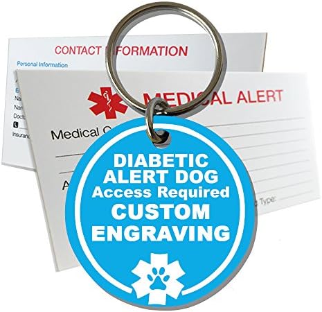  My Identity Doctor Diabetic Alert Dog Tag Custom Engraved Round Plastic - Blue - Large