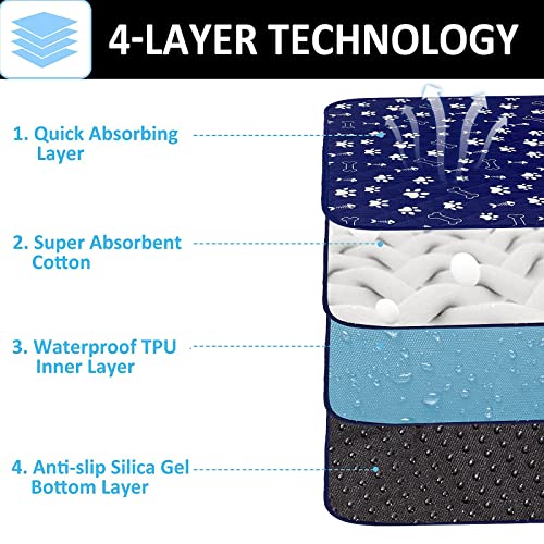  Reusable Puppy Pads 47‘’x 56‘’ Washable Pee Pads For Dogs, Training Pads Pee Pads For Dogs Waterproof Absorbing Whelping Pad Reusable Puppy Pads For Guinea Pig Cage, Dog Food Feeding Mat