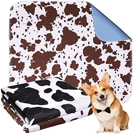  Pee Pads For Dogs Reusable Washable,2 Pack Well Made Dog Training Waterproof Pet Pads For Dog Bed Mat,Puppy Pads Extra Large ,Leak Proof Super Absorbent Whelping Pads ,48x60 Inch,Brown+Gray