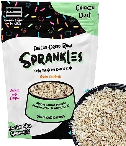  SPRANKLES Freeze Dried Chicken Liver Treats For Cats & Dogs - Single Ingredient All Natural Grain-Free, High Protein, Made In USA - Perfect For Training, Topper Or Snack (Chicken Liver, 6 Ounce)