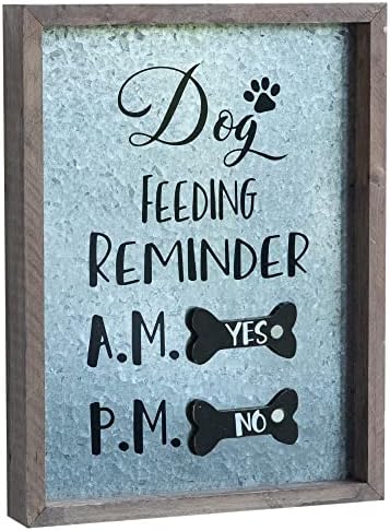  COLLECTIVE HOME - Metal Dogs Feeding Schedule Pet Feeding Reminder Decorative Wall Art, Dog Feeding Reminder (01)