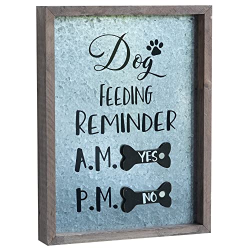  COLLECTIVE HOME - Metal Dogs Feeding Schedule Pet Feeding Reminder Decorative Wall Art, Dog Feeding Reminder (01)