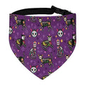 GENERIC Sugar Skull Calavera Black Cats Mexican Style Pet Bandana Collar - Scarf Collar - Art Dog Bandana Minimal Head Cicumference