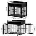  Saudism Dog Crate For Large Dogs, Black Furniture Dog Crate, Large Dog Kennel Indoor, Heavy Duty Wood Dog Cage Table With Drawers Storage, Sturdy Metal, Inner Size: 39.4" L X 22.5" W X 23.3" H