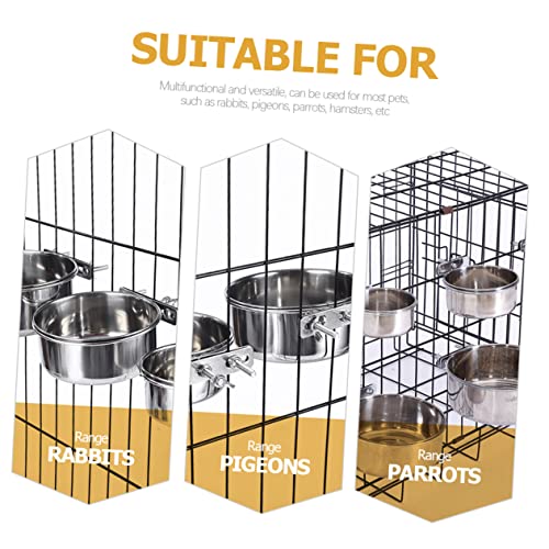  Mipcase 6 Pcs Feeder Metal Bird Feeder In House Bird Feeder Metal Dog Bowl Bird Cage Mount Bowl Water Bowl For Parakeet Bird Food Container Bird Feeder For Cage Feeding Basin For Bird Pet